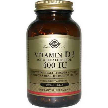 Solgar, Vitamin D3, 400 IU, 250 Softgels