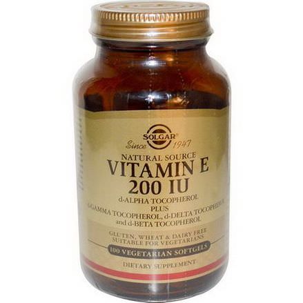 Solgar, Vitamin E, 200 IU, 100 Veggie Softgels