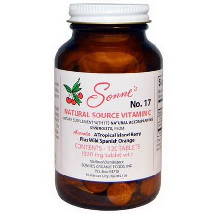 Sonne's, No.17, Natural Source Vitamin C, 920mg, 120 Tablets