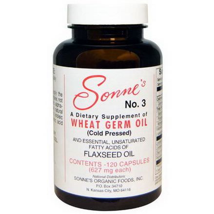Sonne's, No. 3 Wheat Germ Oil, 627mg Each, 120 Capsules