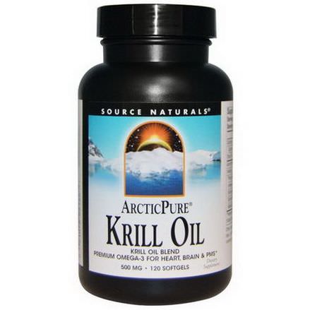 Source Naturals, Arctic Pure, Krill Oil, 500mg, 120 Softgels