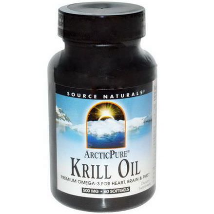 Source Naturals, Arctic Pure, Krill Oil, 500mg, 60 Softgels