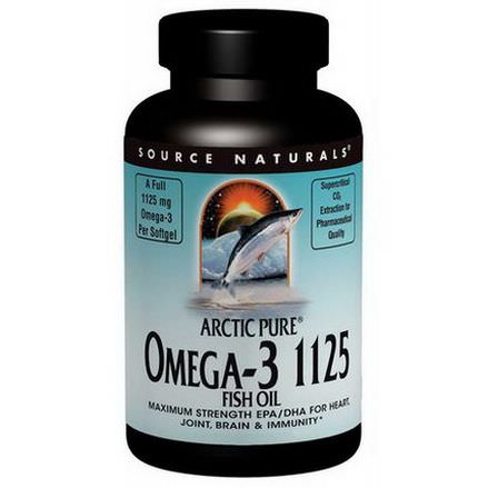 Source Naturals, Arctic Pure, Omega-3 1125 Enteric Coated Fish Oil, 1,125mg, 60 Softgels