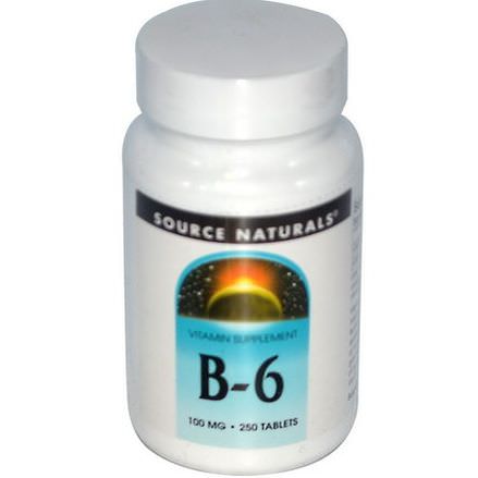 Source Naturals, B-6, 100mg, 250 Tablets
