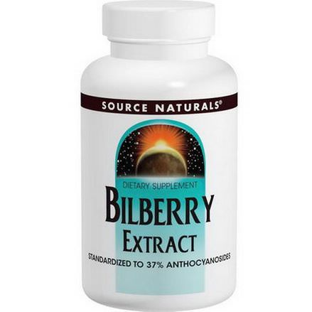 Source Naturals, Bilberry Extract, 50mg, 120 Tablets