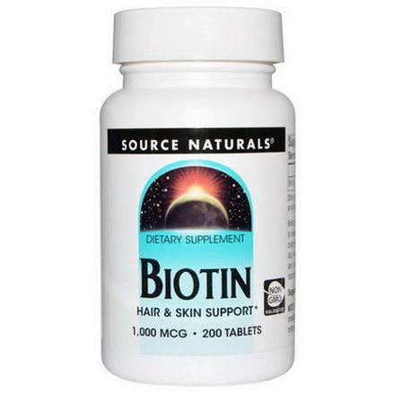 Source Naturals, Biotin, 1,000mcg, 200 Tablets