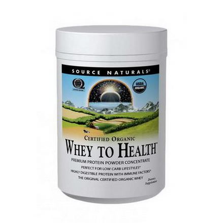 Source Naturals, Certified Organic, Whey to Health, Premium Protein Powder Concentrate 283.75g