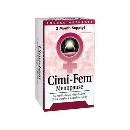 Source Naturals, Cimi-Fem, Black Cohosh Extract, Menopause, Chocolate Flavor, 40mg, 60 Sublingual Tablets