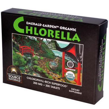 Source Naturals, Emerald Garden Organic, Chlorella, 200mg, 300 Tablets