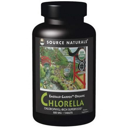 Source Naturals, Emerald Garden Organic Chlorella, 500mg, 200 Tablets