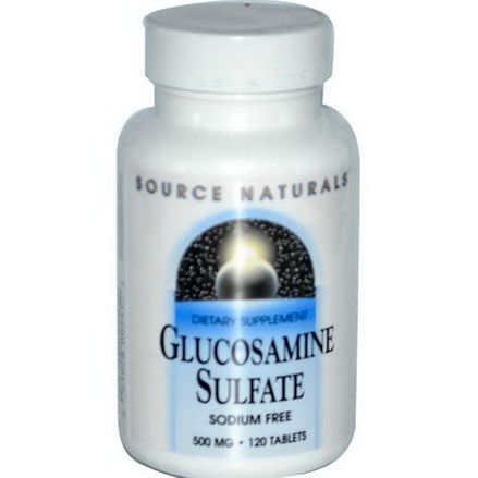 Source Naturals, Glucosamine Sulfate, Sodium Free, 500mg, 120 Tablets
