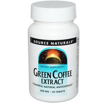 Source Naturals, Green Coffee Extract, 500mg, 30 Tablets