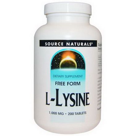 Source Naturals, L-Lysine, 1,000mg, 200 Tablets