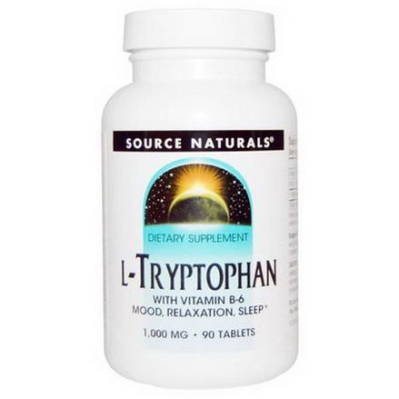 Source Naturals, L-Tryptophan, 1,000mg, 90 Tablets