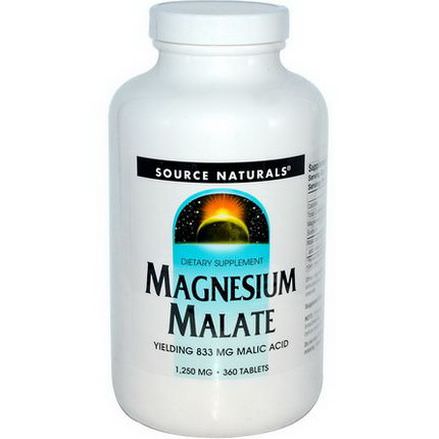 Source Naturals, Magnesium Malate, 1,250mg, 360 Tablets