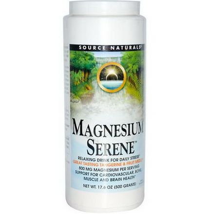 Source Naturals, Magnesium Serene, Tangerine&Fruit Medley 500g