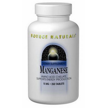 Source Naturals, Manganese, 15mg, 250 Tablets