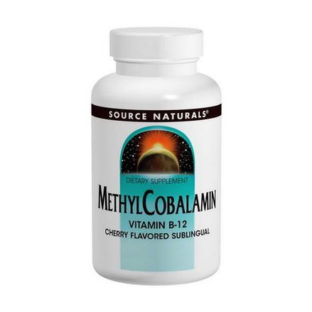 Source Naturals, MethylCobalamin, Cherry Flavored Sublingual, 1mg, 120 Tablets
