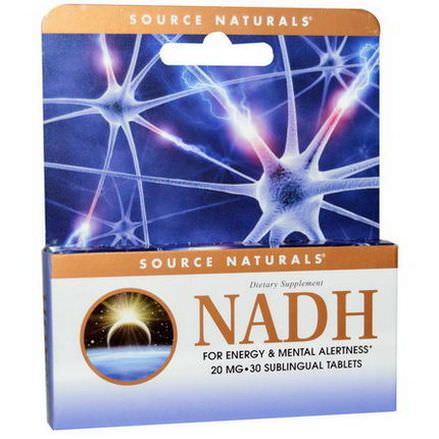 Source Naturals, NADH, 20mg, 30 Sublingual Tablets