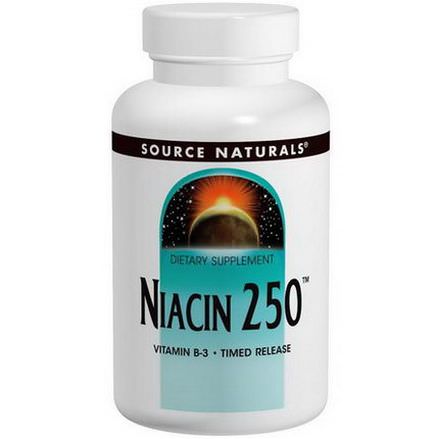 Source Naturals, Niacin 250, Time Released, 250 Tablets