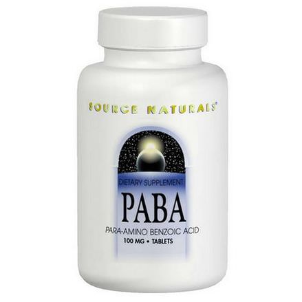 Source Naturals, PABA, 100mg, 250 Tablets