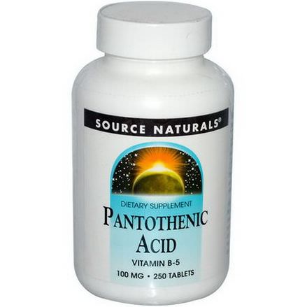 Source Naturals, Pantothenic Acid, 100mg, 250 Tablets