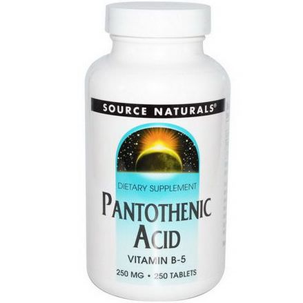 Source Naturals, Pantothenic Acid, Vitamin B-5, 250mg, 250 Tablets