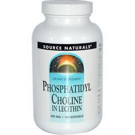 Source Naturals, Phosphatidyl Choline, in Lecithin, 420mg, 180 Softgels