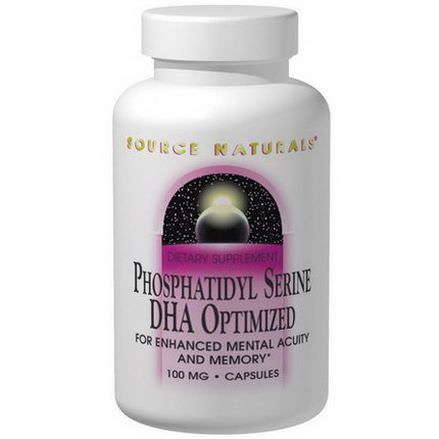 Source Naturals, Phosphatidylserine, DHA Optimized, 100mg, 30 Capsules
