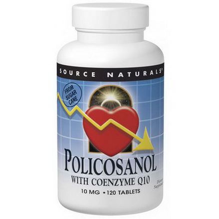 Source Naturals, Policosanol, with Coenzyme Q10, 10mg, 120 Tablets