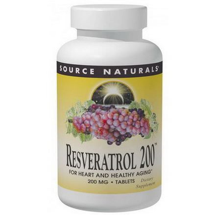 Source Naturals, Resveratrol 200, 200mg, 60 Tablets