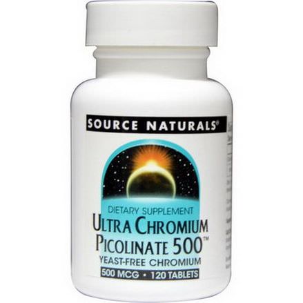 Source Naturals, Ultra Chromium Picolinate 500, 500mcg, 120 Tablets