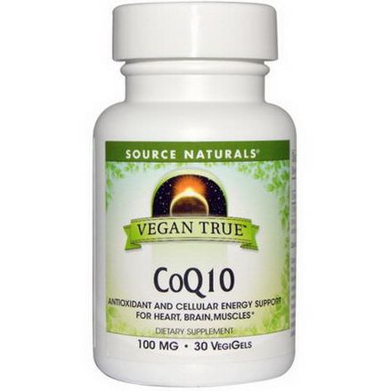 Source Naturals, Vegan True, CoQ10, 100mg, 30 Veg Gels
