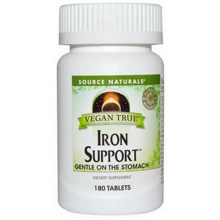 Source Naturals, Vegan True, Iron Support, 180 Tablets
