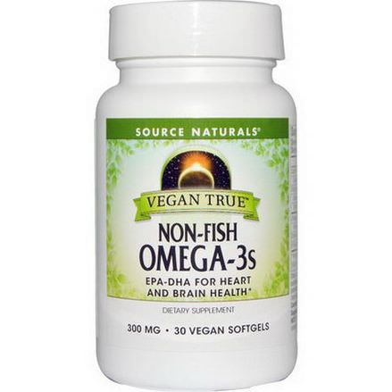 Source Naturals, Vegan True, Non-Fish Omega-3s, 300mg, 30 Vegan Softgels