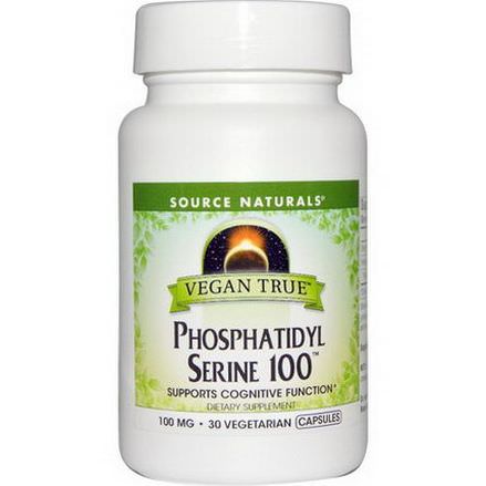 Source Naturals, Vegan True, Phosphatidyl Serine 100, 30 Veggie Caps