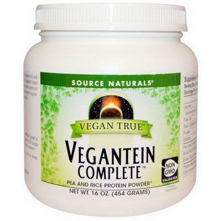 Source Naturals, Vegan True, Vegantein Complete Pea And Rice Powder 454g