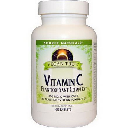 Source Naturals, Vegan True, Vitamin C, Plantioxidant Complex, 60 Tablets