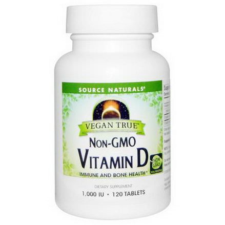 Source Naturals, Vegan True, Vitamin D, 1,000 IU, 120 Tablets