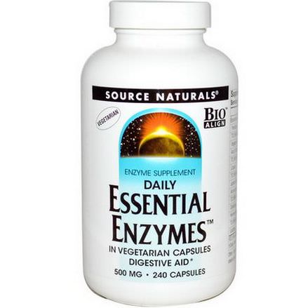 Source Naturals, Vegetarian Daily Essential Enzymes, 500mg, 240 Capsules