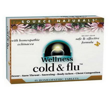 Source Naturals, Wellness Cold&Flu, 48 Homeopathic Tablets