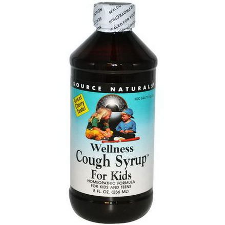 Source Naturals, Wellness Cough Syrup For Kids, Great Cherry Taste 236ml