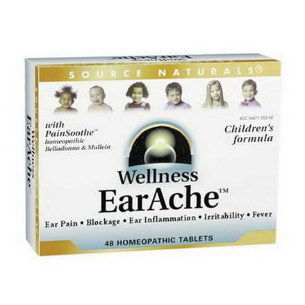 Source Naturals, Wellness, EarAche, 48 Homeopathic Tablets
