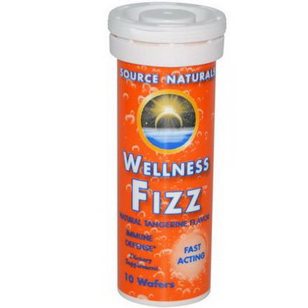 Source Naturals, Wellness Fizz, Natural Tangerine Flavor, 10 Wafers