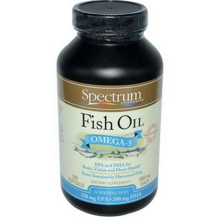 Spectrum Essentials, Fish Oil, 1000mg, 250 Softgels