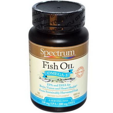 Spectrum Essentials, Fish Oil, Omega-3, 1000mg, 100 Softgels