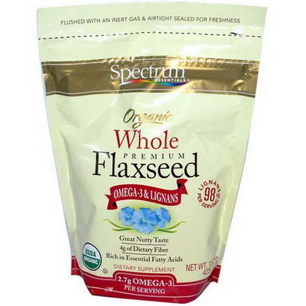 Spectrum Essentials, Organic Whole Premium Flaxseed 425g