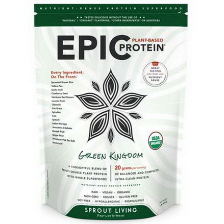 Sprout Living, Epic Protein, Green Kingdom 454g