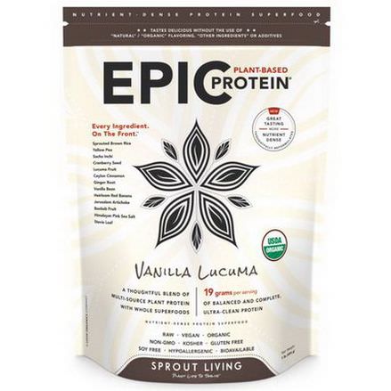 Sprout Living, Epic Protein, Vanilla Lucuma 454g