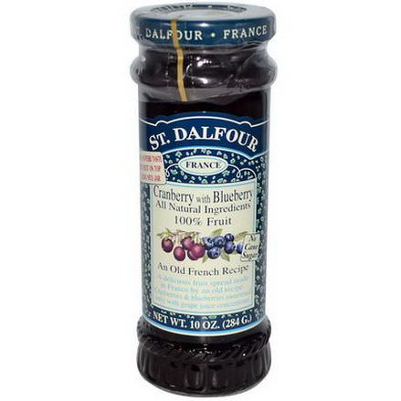 St. Dalfour, Cranberry, Deluxe Cranberry with Blueberry Fruit Spread 284g